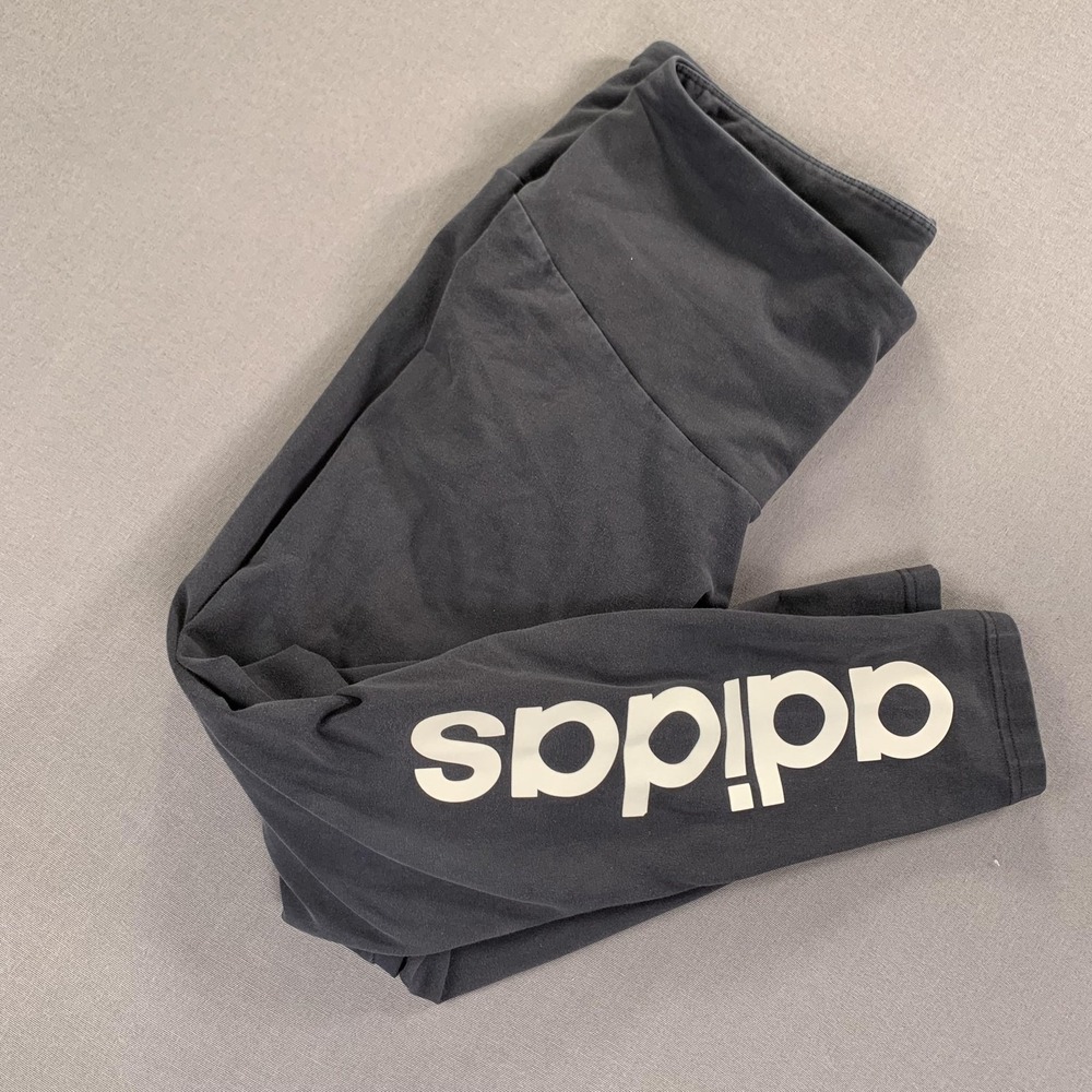 Adidas Pants Womens 1X Black High‎ Rise Logo Leggings Athletic Plus Stretch Gym